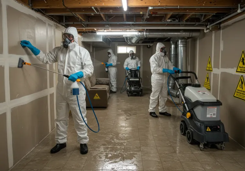 Basement Moisture Removal and Structural Drying process in Rockwell, AR